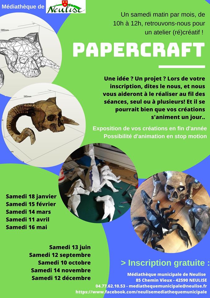 Atelier (ré)créatif PAPERCRAFT - NEULISE 2020